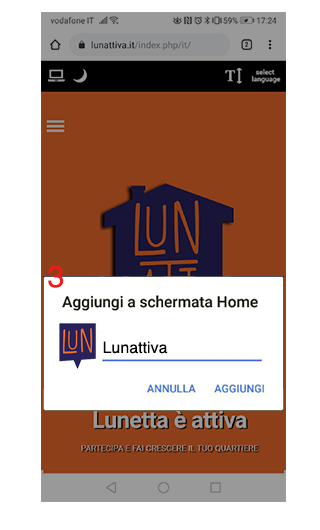 3) SALVA l'icona del sito sulla home del tuo telefono